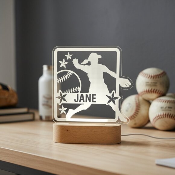 Custom Baseball LED Night Light – Fun Decor for Kids & Adults - Picture 8 of 8